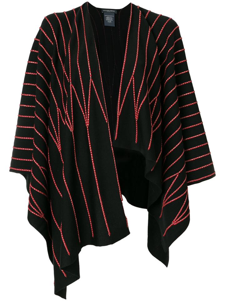 Alexander Mcqueen Piped Detail Poncho - Black