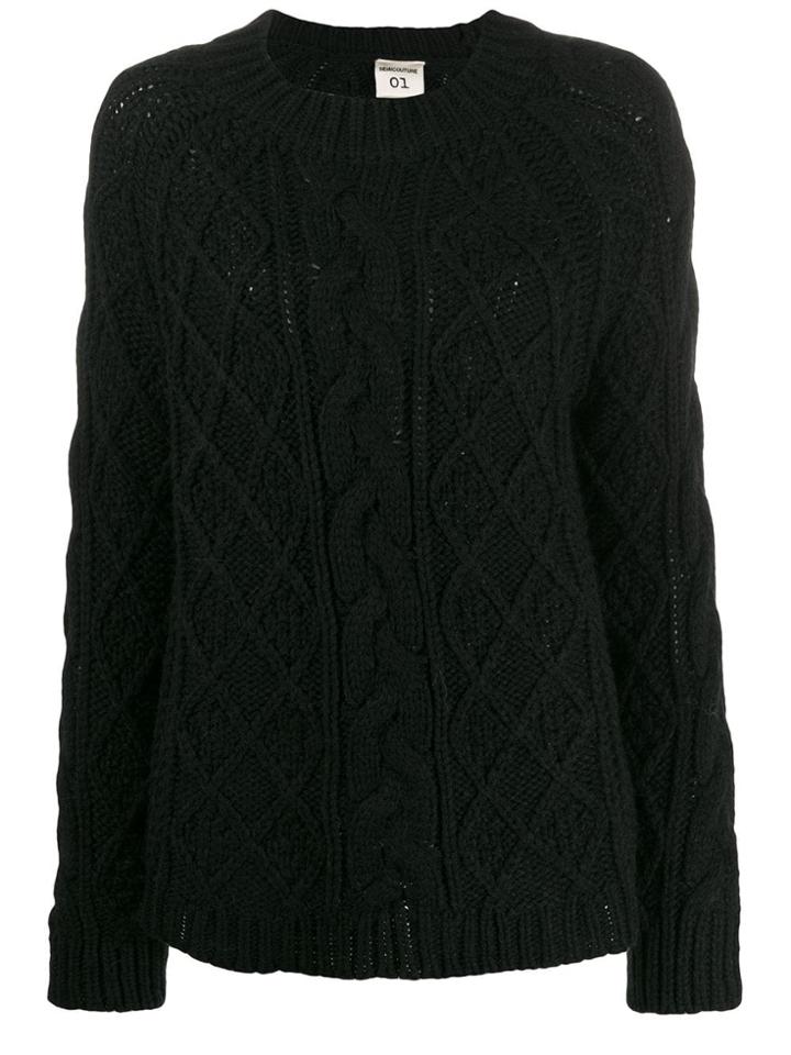 Semicouture Chunky Cable Knit Jumper - Black