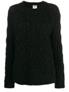 Semicouture Chunky Cable Knit Jumper - Black
