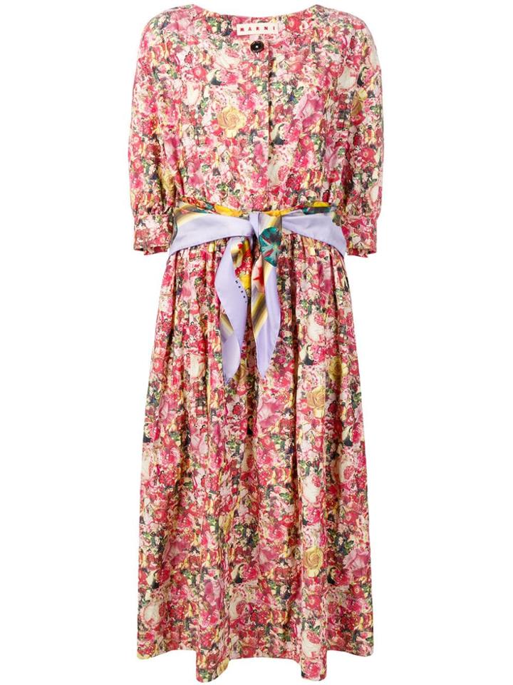 Marni Floral Print Dress - Pink