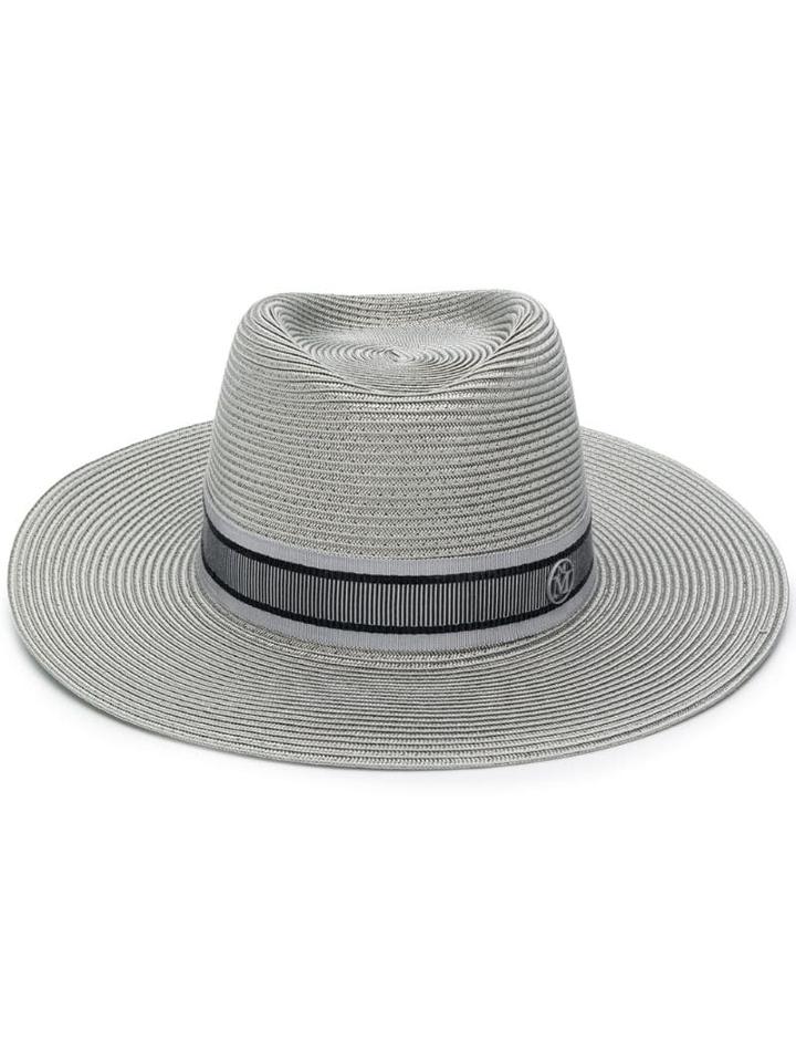 Maison Michel Logo Plaque Hat - Grey