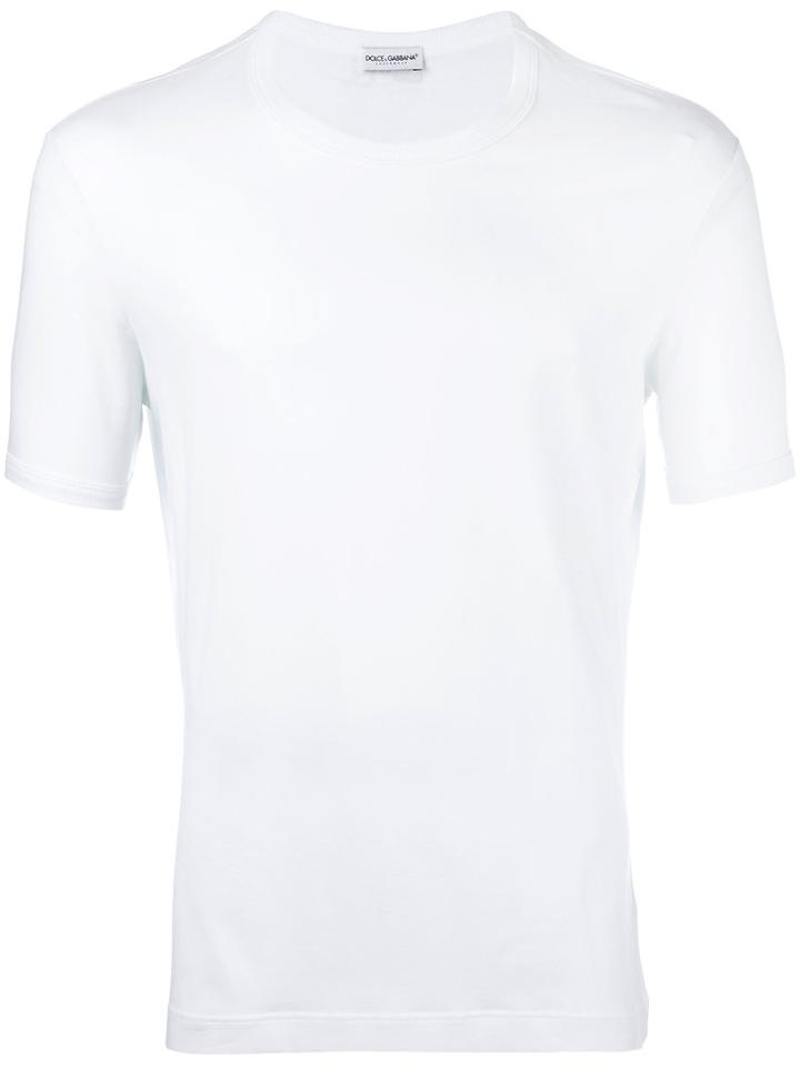 Dolce & Gabbana Underwear Plain T-shirt, Men's, Size: Xl, White, Cotton/spandex/elastane