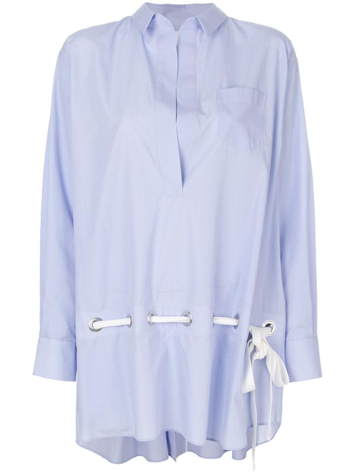 Sacai Eyelet Lace Tunic Shirt - Blue