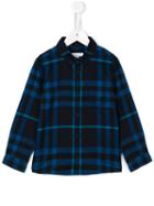 Burberry Kids Checked Long Sleeve Shirt, Boy's, Size: 12 Yrs, Blue