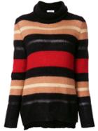 P.a.r.o.s.h. - Striped Turtleneck Sweater - Women - Polyamide/polyester/viscose/wool - M, Black, Polyamide/polyester/viscose/wool