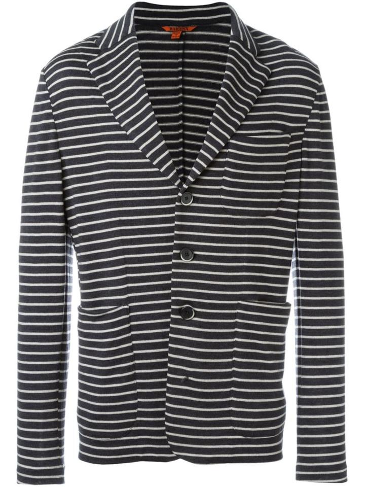 Barena 'torceo Breton' Striped Blazer, Men's, Size: 54, Grey, Cotton/virgin Wool