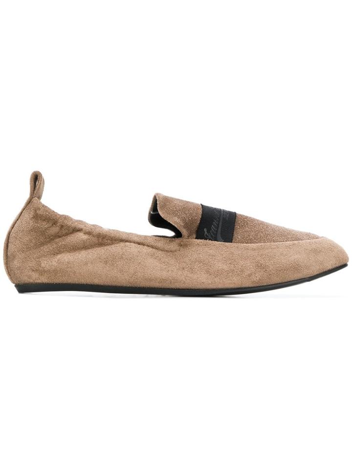 Lanvin Almond Toe Ballerina Shoes - Nude & Neutrals