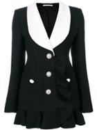 Alessandra Rich Frill Detail Blazer - Black