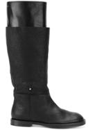 Mm6 Maison Margiela Double Layer Knee Boots - Black