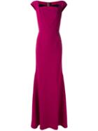 Roland Mouret Short-sleeve Hourglass Gown, Women's, Size: 10, Pink/purple, Viscose/acetate/spandex/elastane