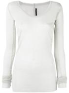 Slim-fit Longsleeved T-shirt - Women - Cotton/polyamide/viscose - 42, Grey, Cotton/polyamide/viscose, Rick Owens Lilies