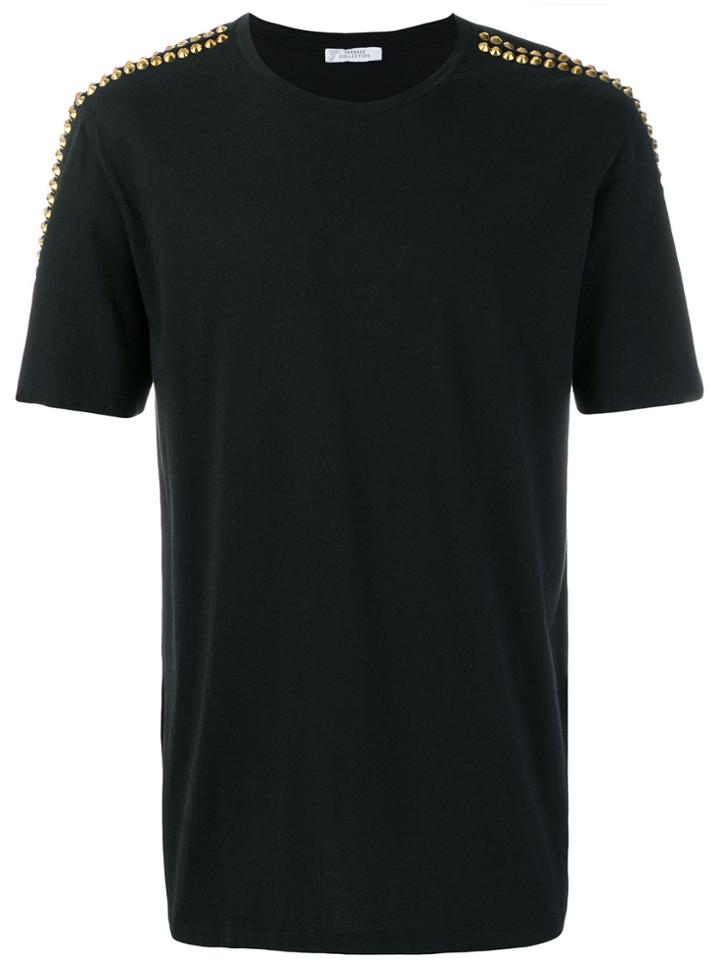 Versace Collection Studded Shoulder T-shirt - Black
