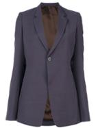 Rick Owens - Single Button Blazer - Women - Silk/cotton/cupro/virgin Wool - 42, Pink/purple, Silk/cotton/cupro/virgin Wool