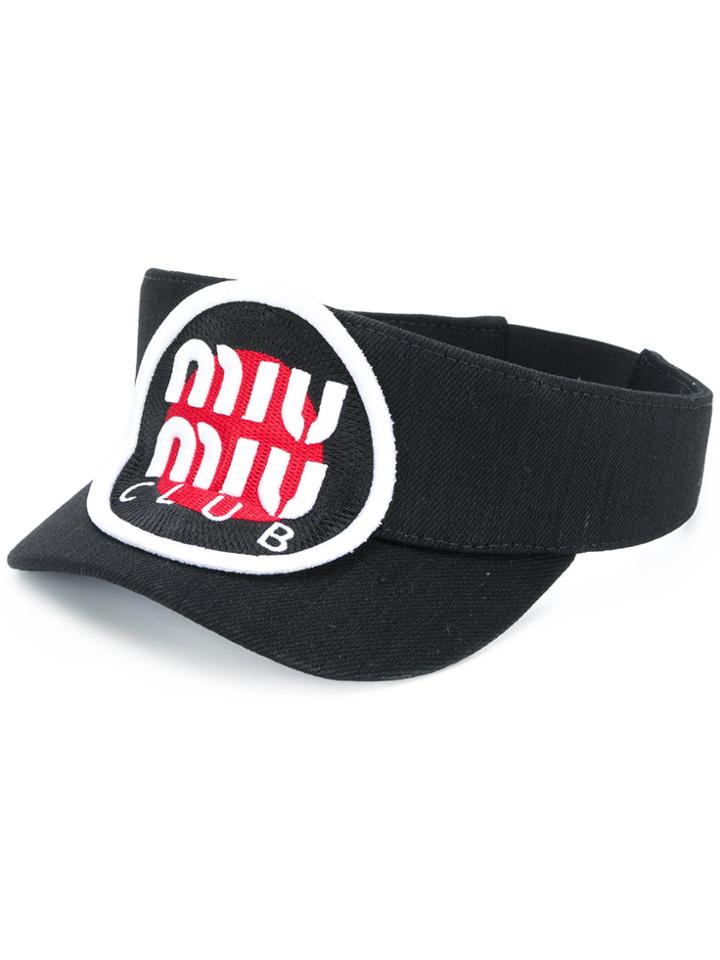 Miu Miu Cruise Logo Visor - Black