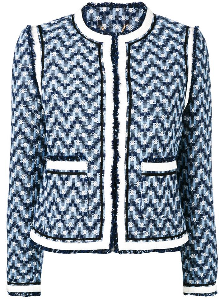Tory Burch - Justin Tweed Jacket - Women - Cotton - 6, Women's, Blue, Cotton