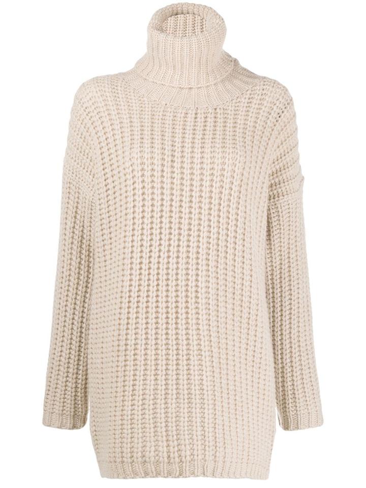 Incentive! Cashmere Waffle-knit Turtleneck Jumper - Neutrals