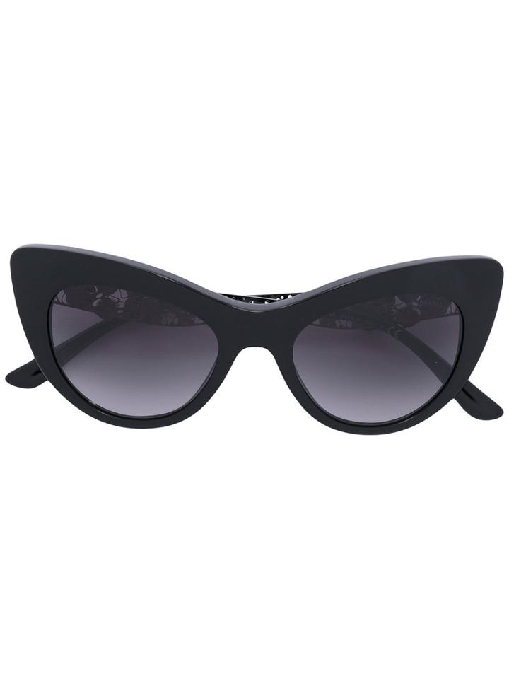 Dolce & Gabbana - Lace Flowers Sunglasses - Women - Acetate - 50, Black, Acetate