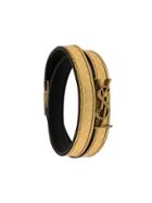 Saint Laurent Ysl Double Wrap Bracelet - Gold