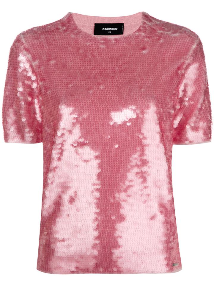 Dsquared2 Sequin-embellished Top - Pink & Purple