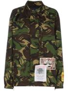 Martine Rose Camouflage Print Jacket With Embroidered Patches - Green
