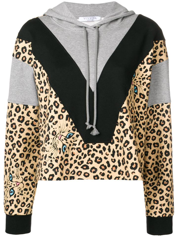 Vivetta Contrasting Panel Hoodie - Brown