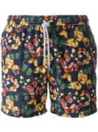 Capricode Butterfly Print Swim Shorts, Men's, Size: Xl, Blue, Nylon