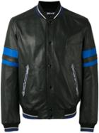 Just Cavalli Snake Embroidered Jacket, Men's, Size: 50, Black, Leather/acetate/viscose