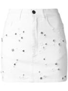 Faith Connexion - Embellished Mini Skirt - Women - Cotton/spandex/elastane - L, White, Cotton/spandex/elastane