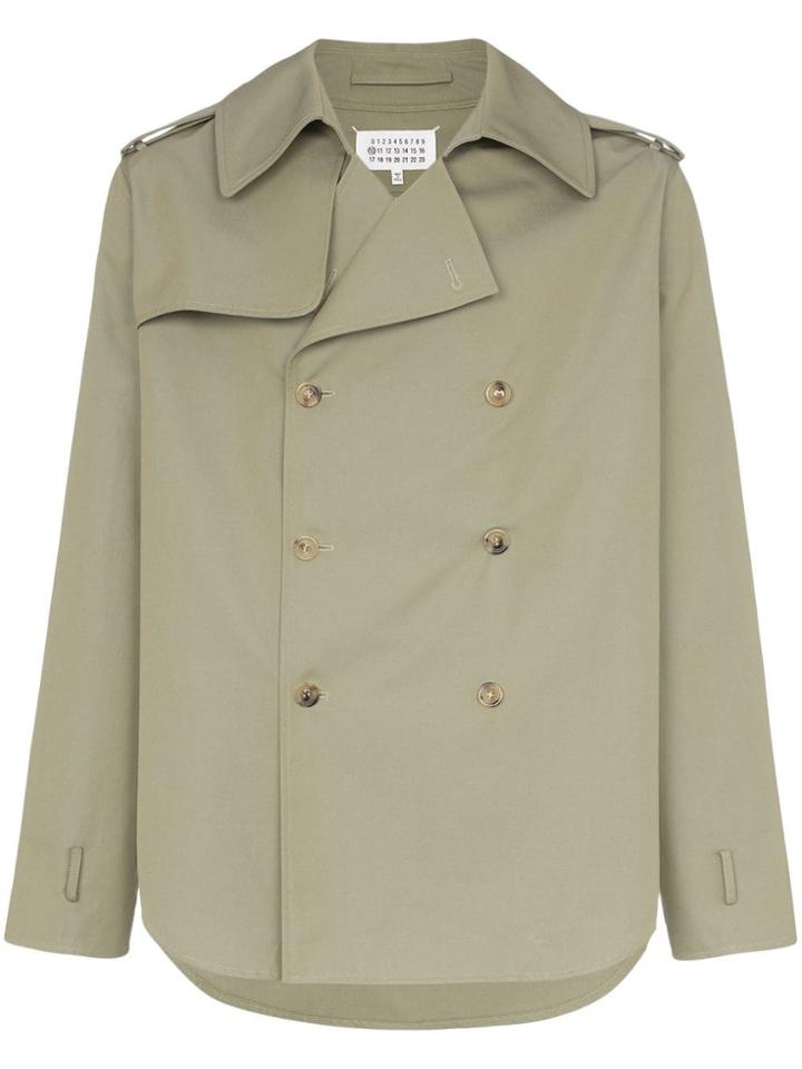 Maison Margiela Short Length Double-breasted Cotton Coat - Green