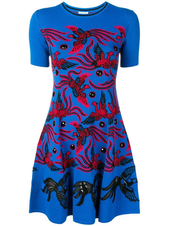 Kenzo Bird Print Dress - Blue