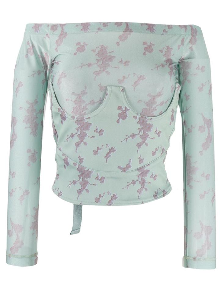 Charlotte Knowles Underwired Off-the-shoulder Top - Green