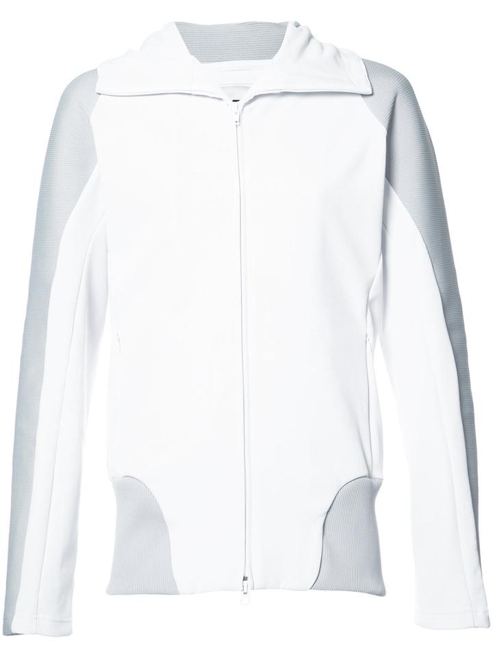 Y-3 Zip Up Hoodie, Men's, Size: Small, White, Cotton/polyester