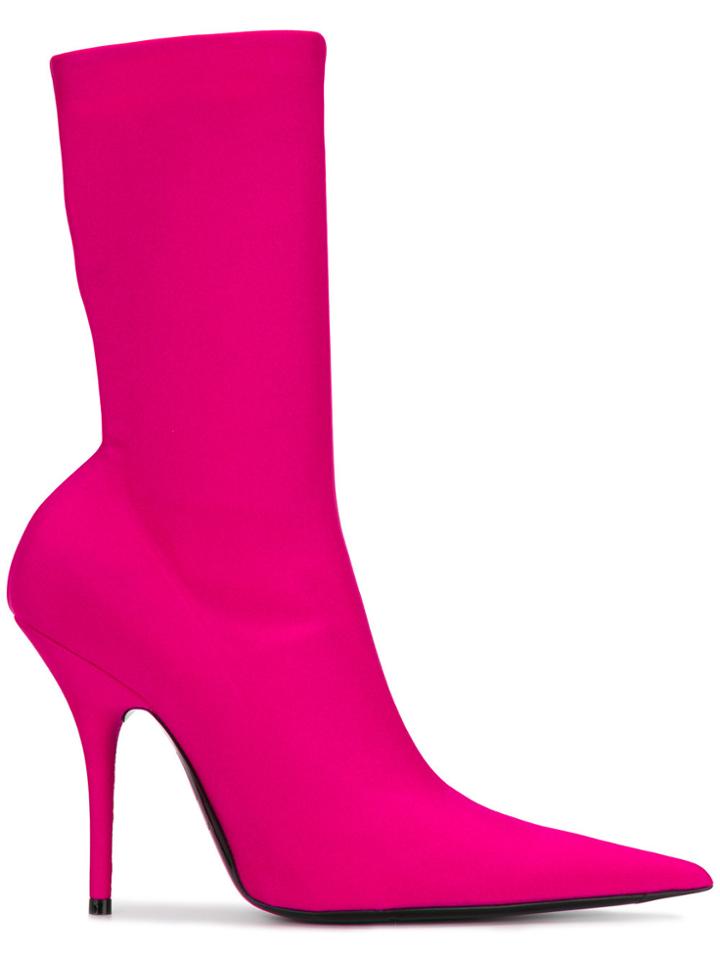 Balenciaga Knife Booties - Pink & Purple
