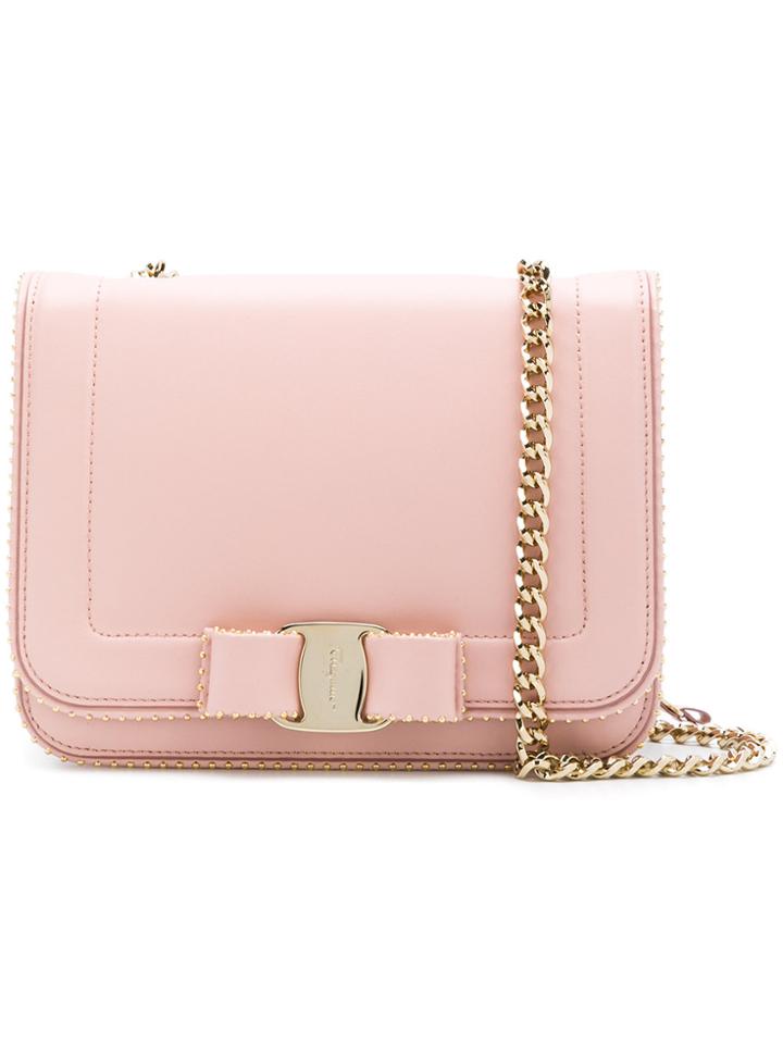 Salvatore Ferragamo Vara Bow Shoulder Bag - Pink & Purple