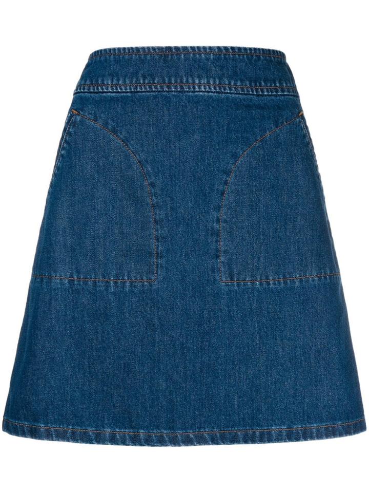 A.p.c. Short A-line Skirt - Blue