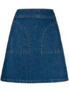 A.p.c. Short A-line Skirt - Blue