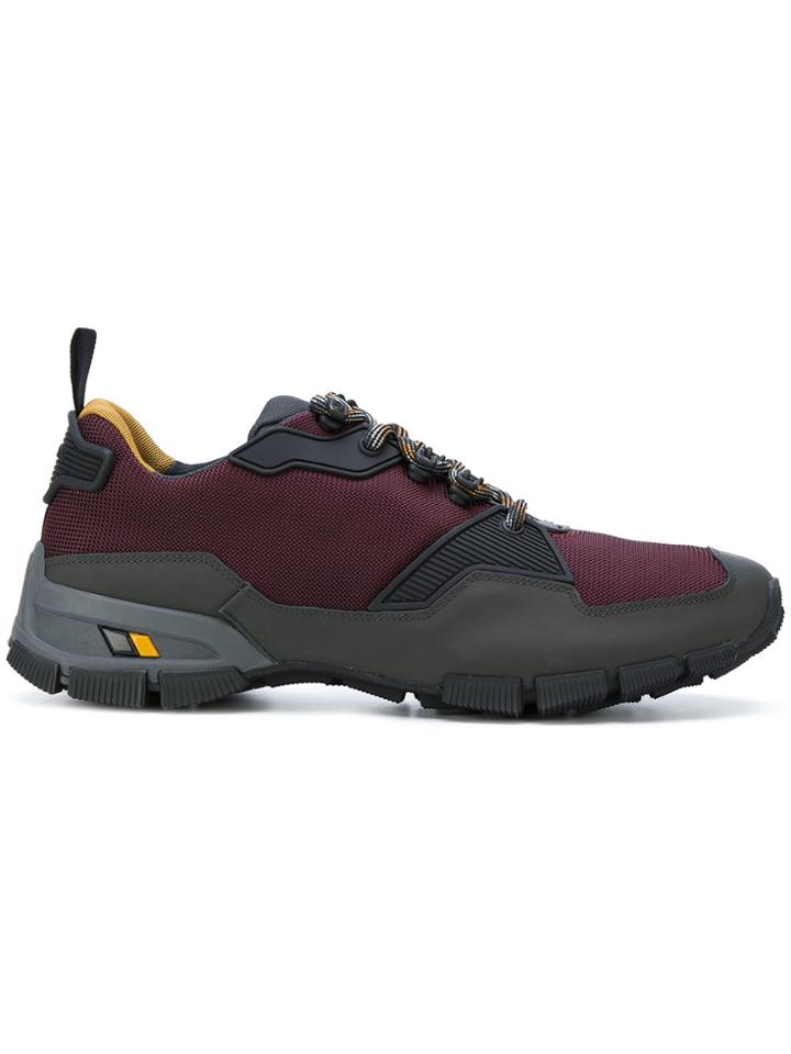 Prada Ridged Sole Sneakers - Red