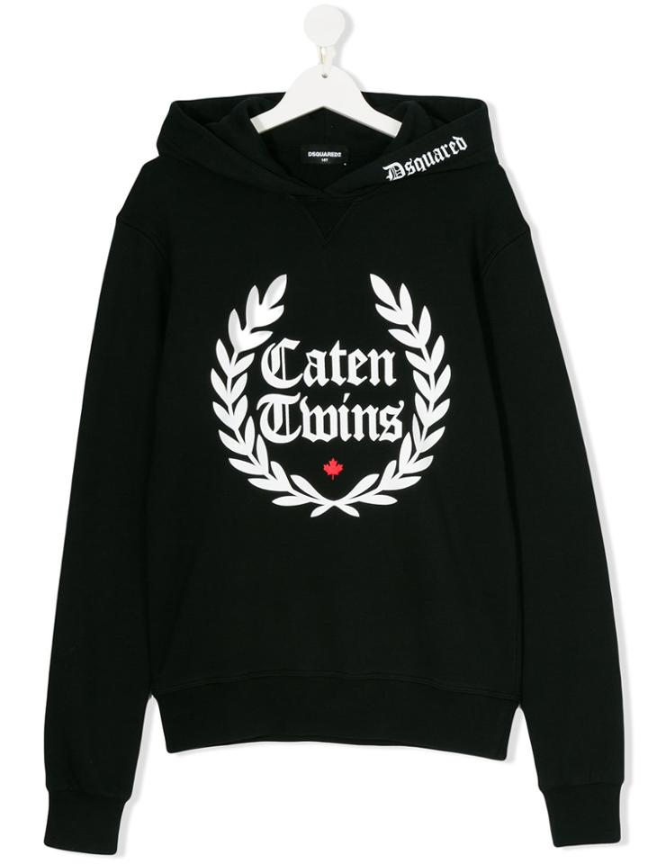 Dsquared2 Kids Caten Twins Printed Hoodie - Black