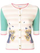 Red Valentino Cropped Embroidered Cardigan - Nude & Neutrals