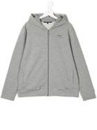 Aston Martin Kids Teen Logo Zipped Hoodie - Grey