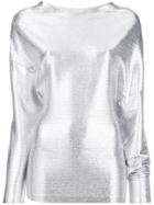 Paco Rabanne Lamé Boat Neck Top - Metallic