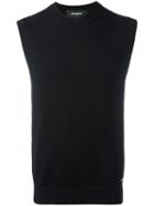 Dsquared2 Welt Finishing Sweater Vest, Size: Small, Black, Cashmere