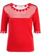 Oscar De La Renta Three-quarter Length Sleeve Top - Red