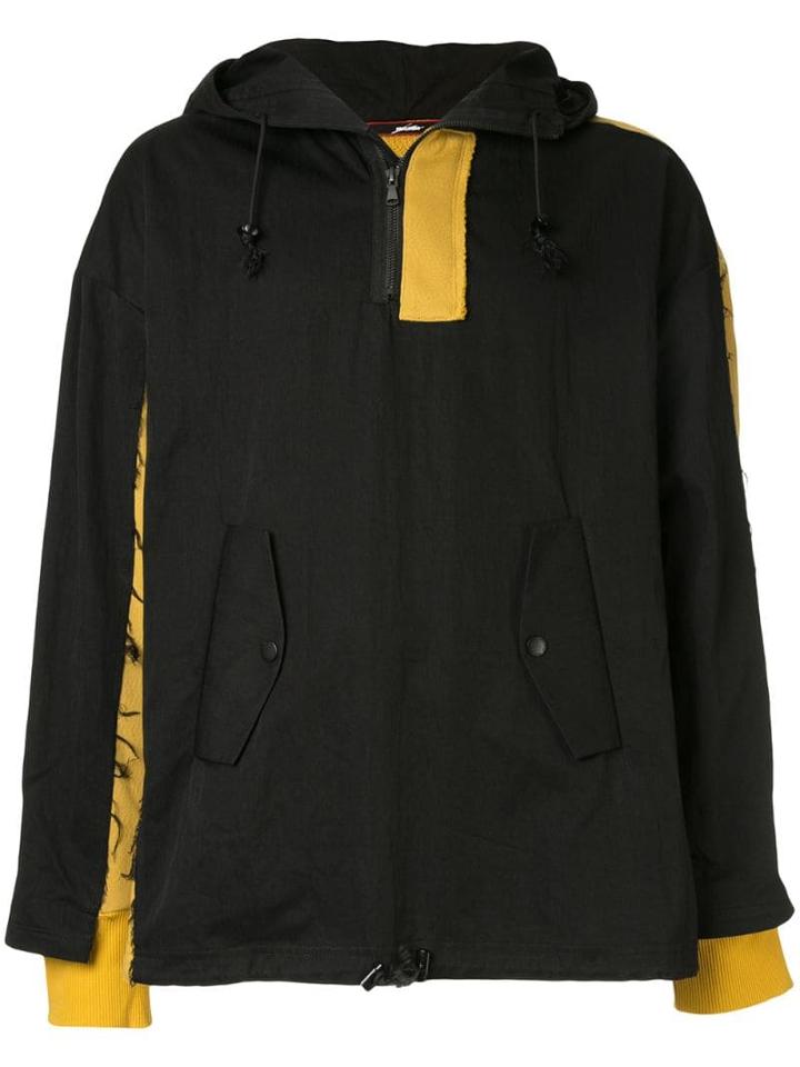 Indice Studio Colour-block Zipped Hoodie - Black