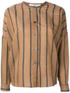 Tela Striped Button-up Shirt - Brown