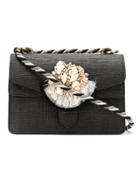 Isla Mini Appliqué Shoulder Bag - Black