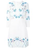 Peter Pilotto Embroidered Dress, Women's, Size: 12, White, Acetate/polyester/spandex/elastane