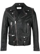 Saint Laurent - Biker Jacket - Men - Cotton/leather/polyester/cupro - 50, Brown, Cotton/leather/polyester/cupro