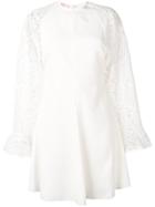Giamba Embroidered Sleeve Dress - White