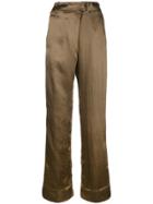 Ann Demeulemeester Belted Palazzo Trousers - Green